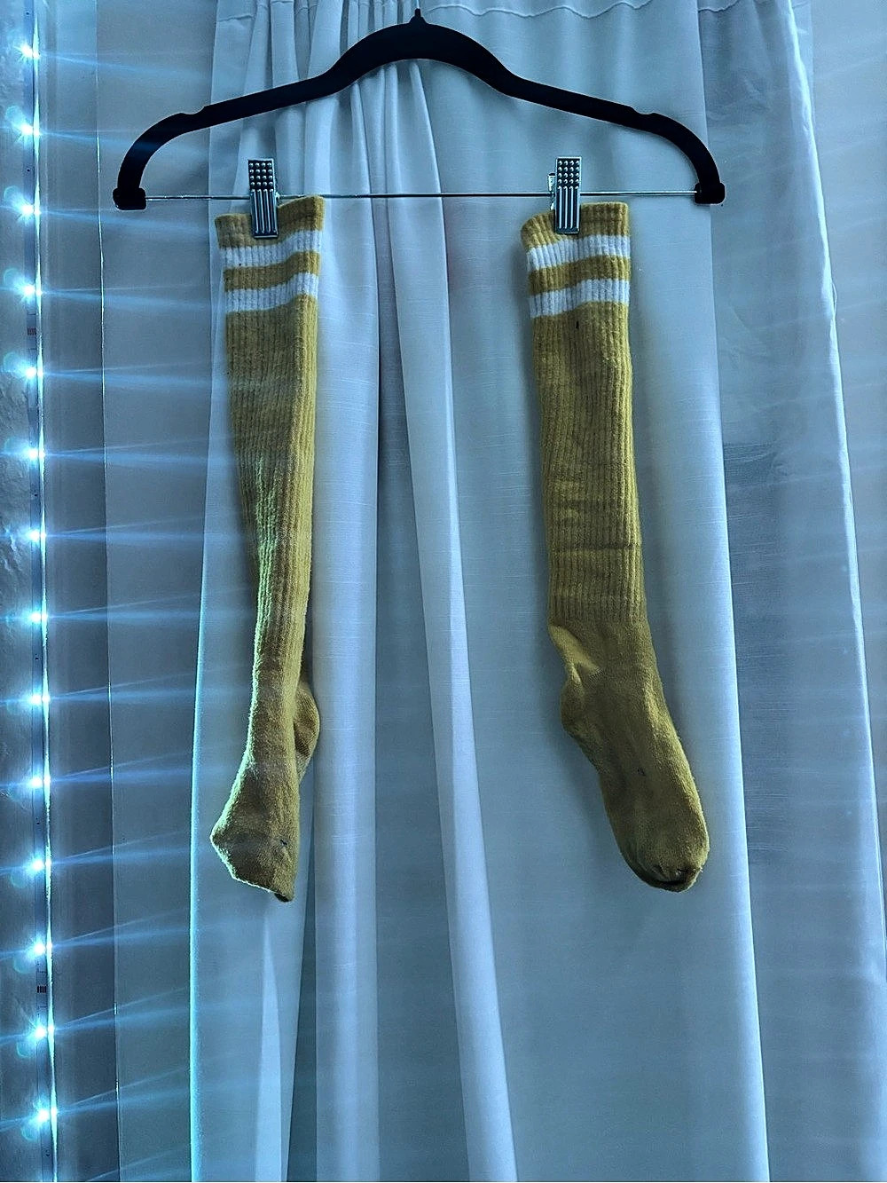 Striped Green & Yellow Knee-High Socks